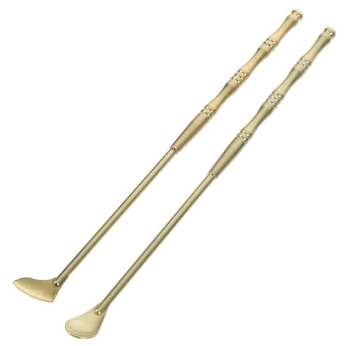 Warmhm 2-teiliges Set Weihrauch Utensilien Löffel Und Schaufel Für Räuchergefäß Räuchergefäß, Kupferlöffel Und Schaufel Zubehör Für Weihrauchbrenner Lange Räucherschaufel Messing Golden von Warmhm