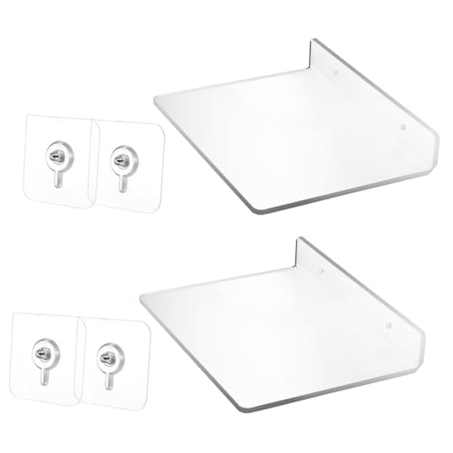 Warmhm 2Stücke Selbstklebendes Wandregal Klarer Wandhalter Schwebender Organizer für Badezimmer Platzsparend ohne Bohren für Kleine Räume Warmhm 2Stücke Selbstklebendes Wandregal Klarer Wandhalter Schwebender Organizer für Badezimmer Platzsparend ohne Bohren für Kleine Räume von Warmhm