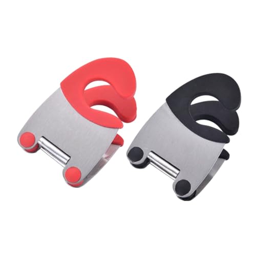 Warmhm 2Stücke Topf Clip Halter Hitzebeständiger Löffelablage Küchen Gadget für Kochlöffel Spatel und Rot Schwarz Kompakt Langlebig von Warmhm