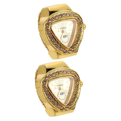 Warmhm 2 Stück Elegante Fingeruhr Aus Glas Und Edelstahl Mini-Uhr Für Studenten Warmhm 2 Stück Elegante Fingeruhr Aus Glas Und Edelstahl Mini-Uhr Für Studenten von Warmhm