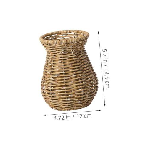 Warmhm 2stücke Geflochtener Blumenvase Aus Kunststoff Rustikaler Bauernhaus-dekorationsblumenhalter Für Wohnzimmer Schlafzimmer Tischdekoration Blumentopf Aus Rattan-imitat Warmhm 2stücke Geflochtener Blumenvase Aus Kunststoff Rustikaler Bauernhaus-dekorationsblumenhalter Für Wohnzimmer Schlafzimmer Tischdekoration Blumentopf Aus Rattan-imitat von Warmhm