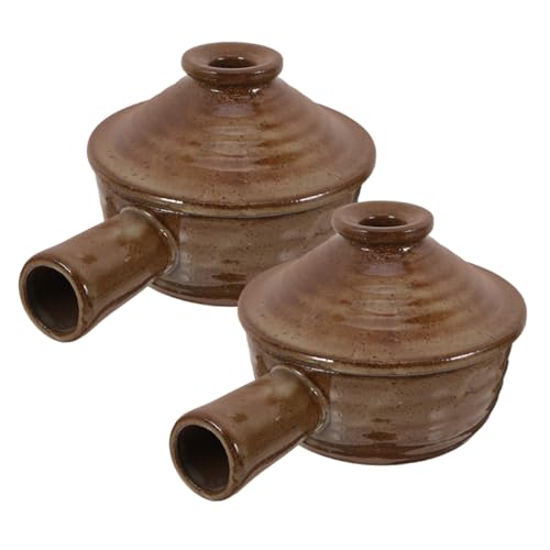 Warmhm 2stücke Mit Deckel Tonsuppenschüssel Tontopf Für Mikrowelle Suppentopf Aus Suppenschüssel Mikrowellen-kochgeschirr Tonauflaufform Zum Kochen von Warmhm