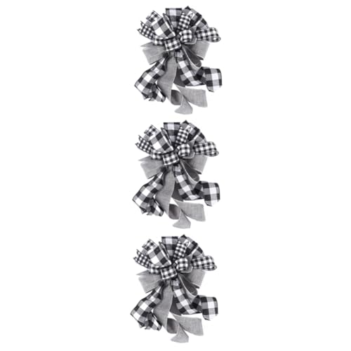 Warmhm 3 STK Krawatte Weihnachtsschleife Baumspitze Weihnachtskranz Weihnachtsschmuck Urlaub weihnachtsdeko Weihnachtsbaum Topper Baum hängende Dekoration Weihnachtsbogen Polyester Stripe von Warmhm