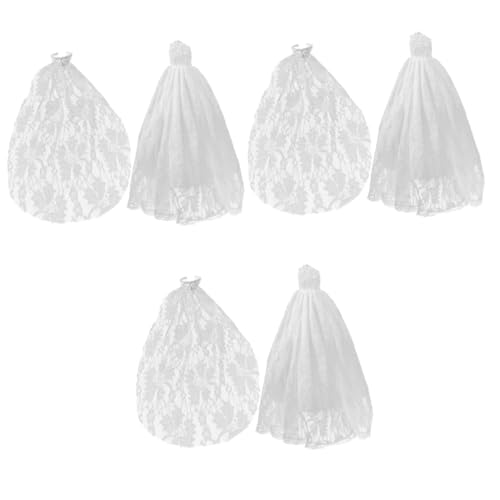 Warmhm 3 Sets Hochzeitsschleier Puppe Ausgefallenes Mädchen Puppenkleid Unser Rock Puppe Hochzeitskleid Babymaterial Brautjungfern Mode Puppenkleider Traditionell Brautjungfer von Warmhm