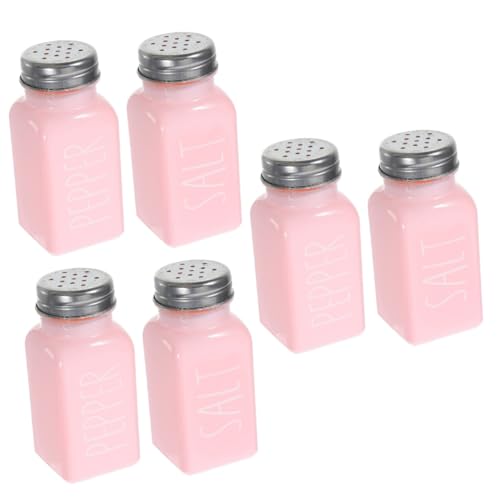 Warmhm 3 Sets Küchengewürzflasche Terrarienbehälter Pfefferglas Küchengewürzflaschen Salzstreuer Gewürzflaschen Gewürzstreuer Glasflasche Rosa Küchenutensilien von Warmhm