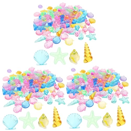 Warmhm 3 Stück 1 - Aquariumheizung Muschel Strand Krabbe Kühler Luft Surfbrett Schwimmbecken Tank Ballon Gefälschtes Kreaturenaquarium Wasser Acryl von Warmhm