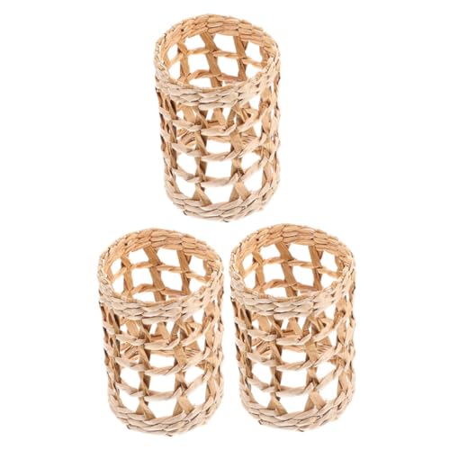 Warmhm 3 Stück Geflochtene Strohhüllen für Gläser Hitzebeständige Strapazierfähige Becher schutzhüllen Isolierhüllen für Heiße Getränke Praktischer Glasflaschenschutz für Zuhause und von Warmhm