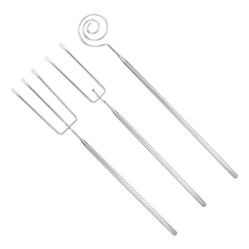 Warmhm 3 Stück Teiliges Edelstahl Fonduegabel Set Schokoladen Pralinen Gabeln für Küche und Zuhause Langlebig Vielseitig für Fondue Appetizer Backen Kompakt und Leicht zu Reinigen von Warmhm
