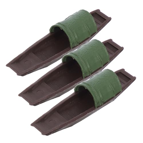 Warmhm 3 Stück Teiliges Miniatur-fischboot Schwimmende Aquarium-Dekoration Handgeschnitztes Leichtes Kunststoff-segelboot Stabile Wasseroberflächen-Figurine für Bonsai Puppenhaus und von Warmhm