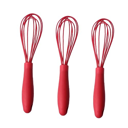 Warmhm 3 Stück Teiliges Silikon Eierschläger mit Rutschfestem Griff Handmixer für Eier Saucen und Milchaufschäumer Küchenwerkzeug zum Mühelosen Rühren Farblich Sortiert Zufällige Farbe von Warmhm
