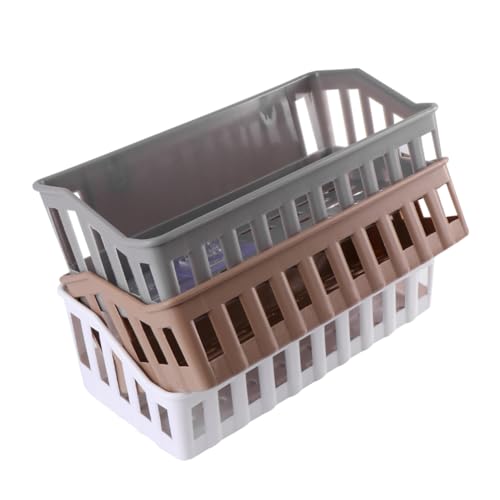 Warmhm 3 Stück Wandablage Set Teilig ohne Bohren Kunststoffregal für Badezimmer und Küche Praktische Aufbewahrungskörbe Beige Hellgrau und Hellkaffee Installieren für Glatte Oberflächen von Warmhm