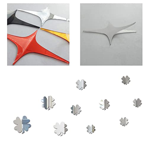 Warmhm 3D-Wandaufkleber Wandaufkleber Mit Vierflügeligem Spiegel Wandtattoo Selber Machen Wandpflaster Spiegelwandaufkleber Mit Vierblättrigem Kleeblatt Acryl Vierblättriges Kleeblatt 3D von Warmhm
