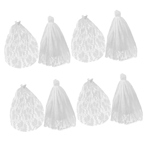 Warmhm 4 Sets Brautschleier Puppe Brautjungfern Brautjungfer Hochzeitstag Material Modepuppe Brautkleid Traditionell Rock Puppe Hochzeitskleid Babypuppen Mädchen Puppenkleid Unser Weißes von Warmhm