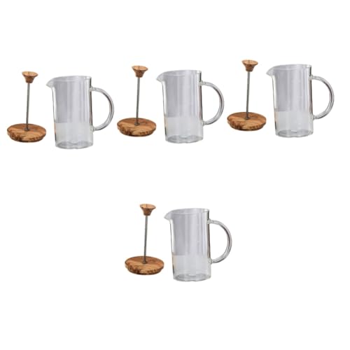 Warmhm 4 Stück Manuelle Kaffeekanne aus Borosilikatglas mit Bambusdeckel Praktischer Kaffeebereiter für Zuhause zu Bedienen und Geschmackvolle Extraktion Warmhm 4 Stück Manuelle Kaffeekanne aus Borosilikatglas mit Bambusdeckel Praktischer Kaffeebereiter für Zuhause zu Bedienen und Geschmackvolle Extraktion von Warmhm
