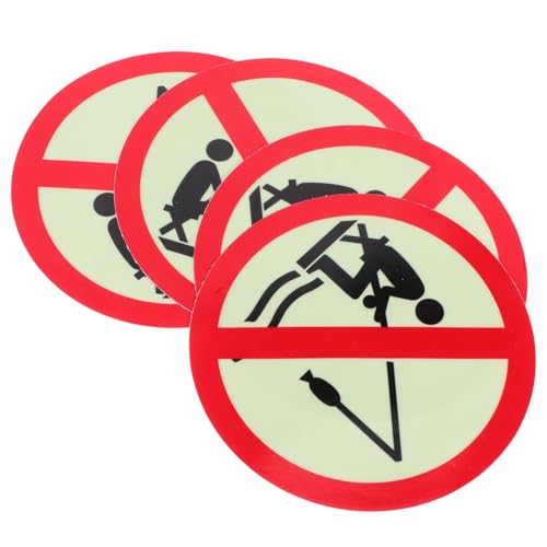 Warmhm 4 Stück Nachleuchtendes No fishing schild Selbstklebend Warnschild für Park See Teich Fluss mit Deutlicher Sichtbarkeit bei Dunkelheit zur Angelverbot kennzeichnung von Warmhm