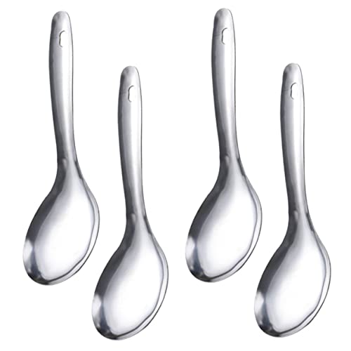 Warmhm 4 Stück Reislöffel Teiliges Wiederverwendbar Leicht Kompakt Ergonomisch für Haushalt Hotel Restaurant Servierlöffel mit Glatter Oberfläche und Rutschfestem Griff von Warmhm