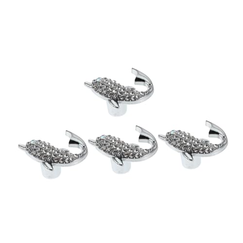 Warmhm 4 Stück Teiliges Delfin-schubladengriffe mit Schrauben Amerikanischer Stil Einzelnes Sichere Kinderzimmergriffe Vielseitig für Kommoden Schränke Möbel Silberfarben von Warmhm