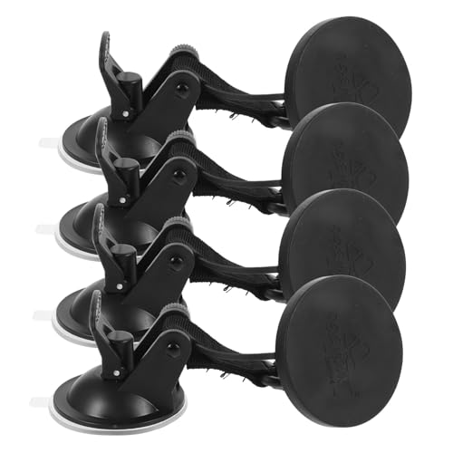 Warmhm 4 Stück Teiliges Heavy Duty Saugnapfhaken mit Starkem Halt Vielseitige Outdoor saugknöpfe für Autozelt und Camping Einfache Montage Glatten Oberflächen Robuste Schwarze Haken mit von Warmhm