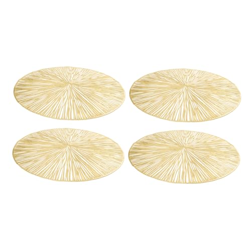 Warmhm 4 Stück Teiliges Hohl Platzset aus Hochwertigem Hitzebeständig und Abwaschbar Dekorative Tischmatten für Esszimmer und Partys Einzigartige rutschfeste Platzdeckchen in Gold Warmhm 4 Stück Teiliges Hohl Platzset aus Hochwertigem Hitzebeständig und Abwaschbar Dekorative Tischmatten für Esszimmer und Partys Einzigartige rutschfeste Platzdeckchen in Gold von Warmhm