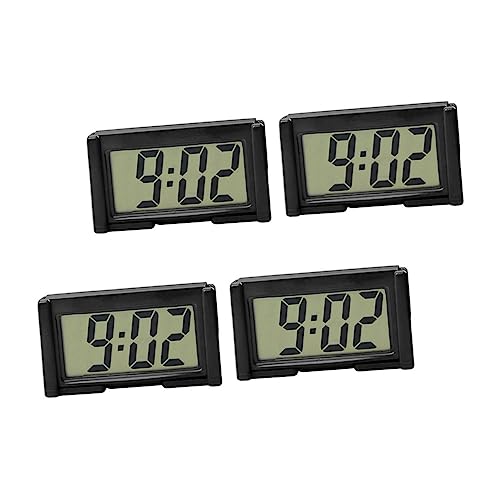 Warmhm 4 Stück Teiliges Mini Digitaluhr Auto Dashboard Uhr Kunststoffgehäuse Klare Anzeige Kompakte für Auto Büro Zuhause von Warmhm