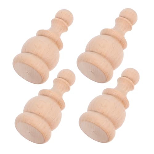 Warmhm 4 Stück Teiliges Spitze Holzpfosten Kappen mit Römischem Design Robuste Polierte Endstücke für Möbel und Gardinenstangen Vintage Holz Deko im Klassischen Stil Einfach zu Reinigen von Warmhm