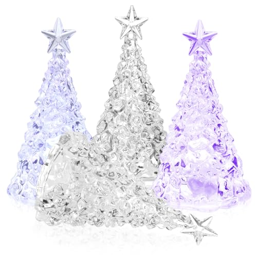 Warmhm Tisch-Weihnachtsbaum-nachtlichter 4 Stück Leuchtende Baum-dekorations-nachtlichter Für Die Weihnachts-tischdekoration von Warmhm