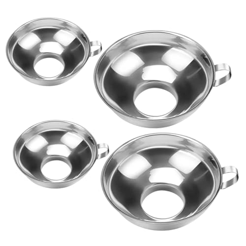 Warmhm 4 Stücke Teiliges Edelstahl-trichter- Öffnung Tropffreie Flüssigkeits Trockenstoff-übertragung Vielseitig für Marmelade Öl Bohnen Kompatibel mit Einmachgläsern und Flaschen von Warmhm