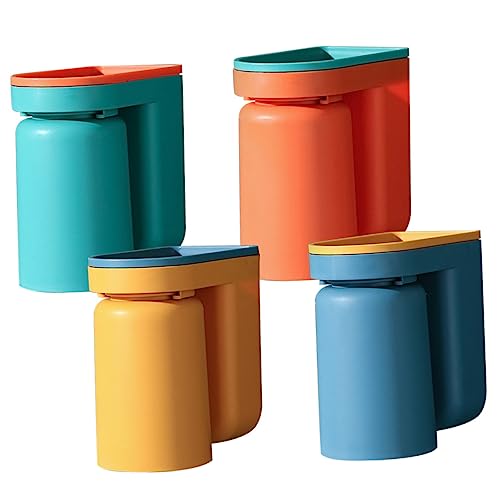 Warmhm 4stücke Wandmontierter Zahnbürstenständer Aus Wiederverwendbarem Kunststoff Mit Mundwasserbechern Badezimmer-organizerhalter Ohne Bohren Für Waschraum Und Zuhause von Warmhm