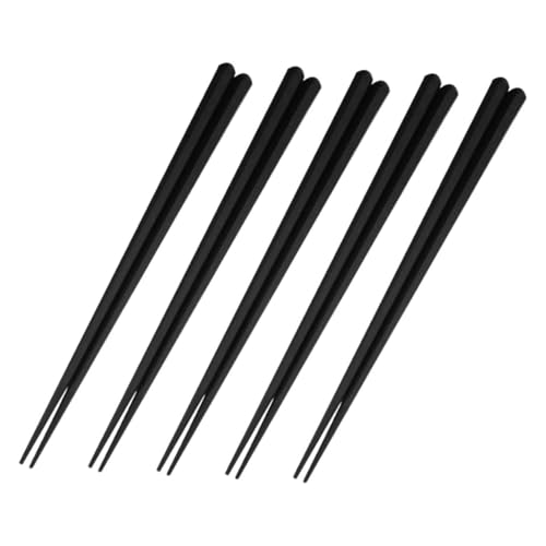 Warmhm 5 Paare Hexagonale Essstäbchen Sushi Kochen Essstäbchen wiederverwendbar wiederverwendbare Essstäbchen Multifunktions-Dinner-Essstäbchen Partydekoration Tisch pp Schwarz von Warmhm