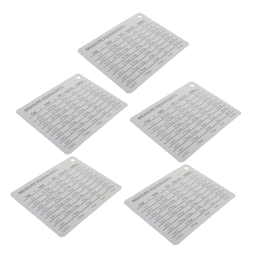 Warmhm 5 Stück Backwerkzeug-set Poster Zur Messung Von Äquivalenten Küchenumwandlungsmagnet Umrechnungstabelle Des Metrischen Systems Metrische Umrechnungstabelle Papierstau Grau von Warmhm