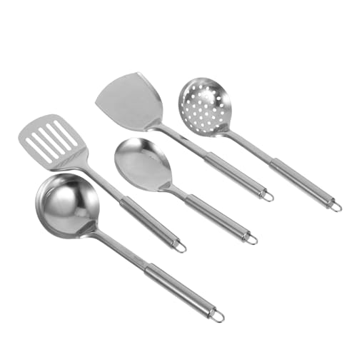 Warmhm 5 Stück Kochwerkzeuge Küchenutensilien Suppenkelle Kochutensilien Silver von Warmhm