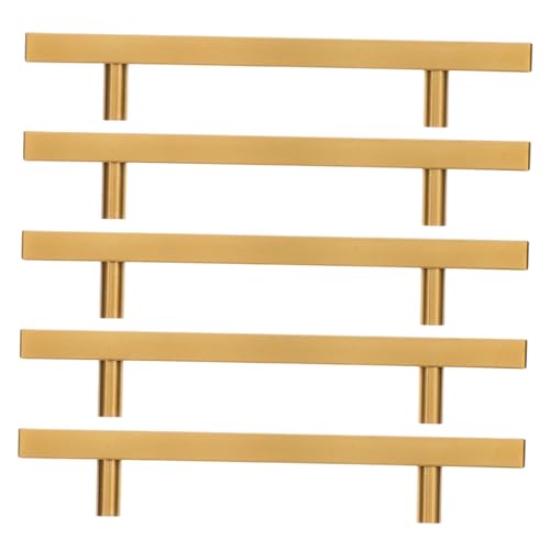 Warmhm 5 Stück Teiliges Goldene Küchenmöbelgriffe Tür und Schubladenhandgriffe aus Robustem Material für Schränke und Türen Langlebiges Design für Vielseitige Anwendungen von Warmhm