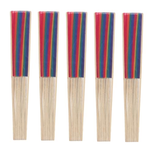 Warmhm 5 Stücke Große Hand Fan Faltbare Fans Handheld Tragbare Für Festivals von Warmhm