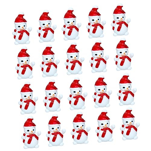 Warmhm 50 Stück Mini-schneemann Puppenhaus-schneemannfiguren Weihnachts-schneemann-dekor Neujahrs-mikrolandschaftsornament Entzückende Miniaturfigur Mini-tischfigur Draussen Harz Geschenk von Warmhm