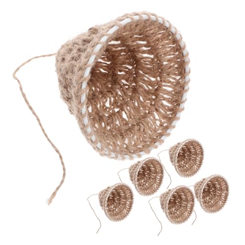 Warmhm 6 Stück Handgewebte Boho Lampenschirme aus Nachhaltigem Juteseil Nordischer Stil Kreative Hängelampenabdeckung für Wohnzimmer Schlafzimmer Esszimmer von Warmhm