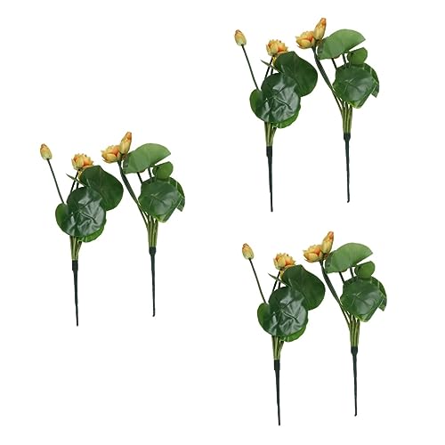 Warmhm 6 Stück Packung Simulierter Kleiner Lotus Lilie Künstliche Blumen Gefälschte Lotusvase Gefälschte Seerose Seidene Lotusblumen Blumenarrangement Dekor Wohnkultur Anlage Strauß von Warmhm