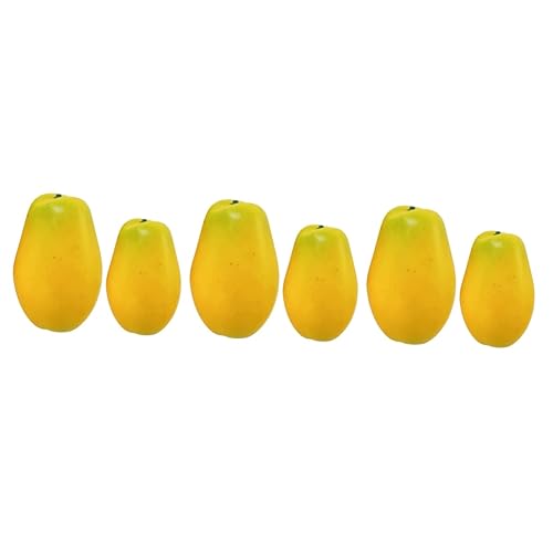 Warmhm 6 Stück Papaya-Modell Für Frühe Bildung Requisiten Früchte Display-Dekoration Kunstfrucht-Dekor Falsche Früchte Requisiten Heimtextilien Künstliche Früchte von Warmhm