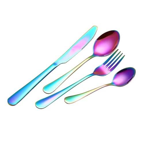 Warmhm 6 Stück Teiliges Bunte Edelstahl Gabeln Rostfrei Spiegelpoliert Vielseitige Food Serving Forks für Western Food Perfektes Dinnerbesteck für Zuhause Küche von Warmhm