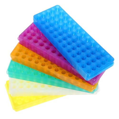 Warmhm 6 Stück Teiliges Doppelseitiges Reagenzglasgestell mit Farbcodierten Fächern Stabiler Labor röhrchenhalter für Zentrifugenröhrchen Platzsparender Testrohr organizer für Effiziente von Warmhm