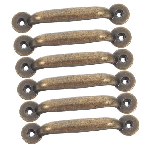 Warmhm 6 Stück Teiliges Vintage Möbelgriffe aus Metall Rustikale Antike und Küchenschrankgriffe in Bronzeoptik Minimalistisches Design Einfache Montage Vielseitig für Wohnzimmer von Warmhm