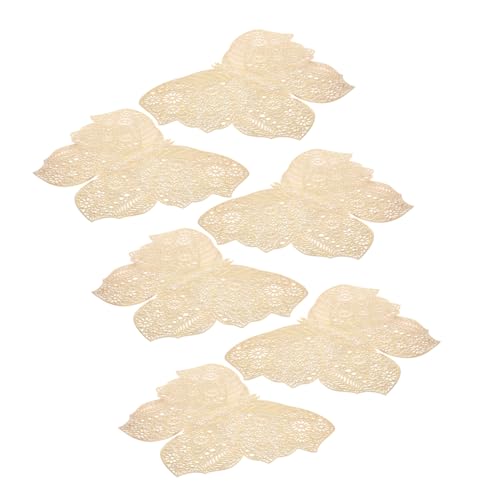 Warmhm 6 Stück Untersetzer Schild hohl dekorativ Kaffee Wiederverwendbare Tassenkissen Cup-Isolierkissen Wiederverwendbare Tischsets Tischset für Gericht PVC Golden von Warmhm