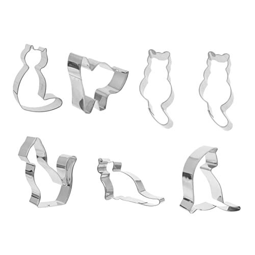 Warmhm 7 Stücke Bisquitschneider Katzen-keksausstecher Keksform Backwerkzeug Küchenwerkzeug Edelstahl Mehrere Designs Für Kekse Plätzchen Süßigkeiten Desserts Leicht Tragbar von Warmhm