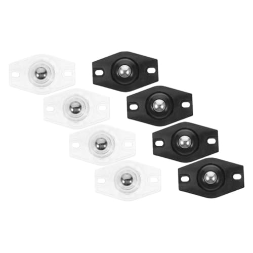 Warmhm 8 Stück Teiliges Selbstklebende Mini lenkrollen Kleine Drehbare Ersatzräder für Mülltonnen und Aufbewahrungsboxen Geräuscharm Bodenschonend Transparente und Schwarze Kugelrollen von Warmhm