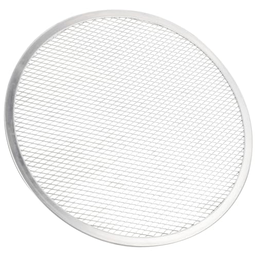 Warmhm Aluminium Mesh Pizza Backblech Antihaft Pizzablech mit Feiner Verarbeitung Leichtes Lebensmittelechtes Backblech Einfach zu Reinigen und Vielseitig für Ofen und Grill von Warmhm