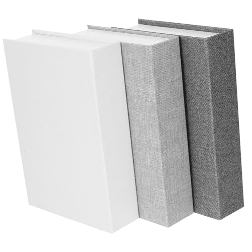 Warmhm 3stücke Buchformbox Aus Leinen Dekorative Buchbox Imitierte Buchbox Für Bücherregal-dekoration Und Aufbewahrungsbox Tabletop-dekoration von Warmhm