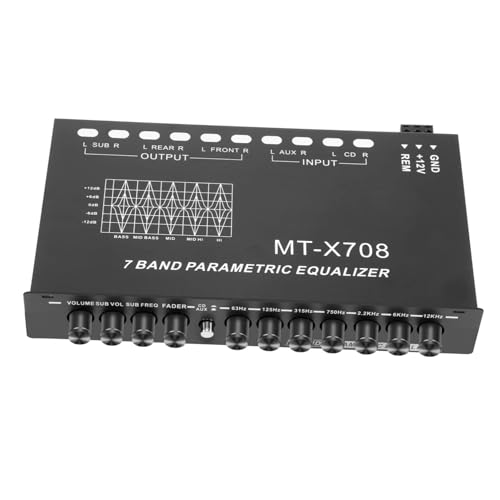 Warmhm Band Auto Equalizer Einstellbarer Car Audio Graphic Equalizer für Präzise Audiosteuerung Robustes Design Kompakt Langlebig für Auto Stereo von Warmhm