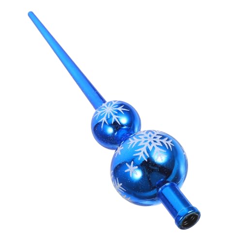 Warmhm Blauer Kunststoff Weihnachtsbaumspitze Kalebassenform Sphärische Christbaumkugel Ornament Vintage Weihnachtsdekoration für Winterfest und Feiertagsfeier von Warmhm