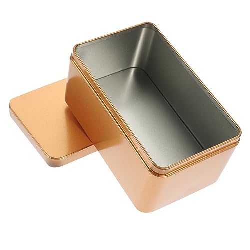 Warmhm Rechteckige Blechdose Gold Tragbare Teeaufbewahrungsbox Für Teeblätter Süßigkeiten Und Kleine Gegenstände Für Zuhause Und Unterwegs von Warmhm
