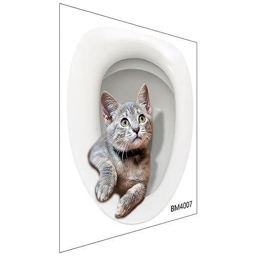 Warmhm Cartoon-Aufkleber Heimdekoration Wc-Sitz Pvc-Badezimmer-Wc-Aufkleber Klebriger Wc-Aufkleber Heimaufkleber Badezimmer-Dekor Katze-Wc-Aufkleber Cartoon-Wc-Aufkleber von Warmhm