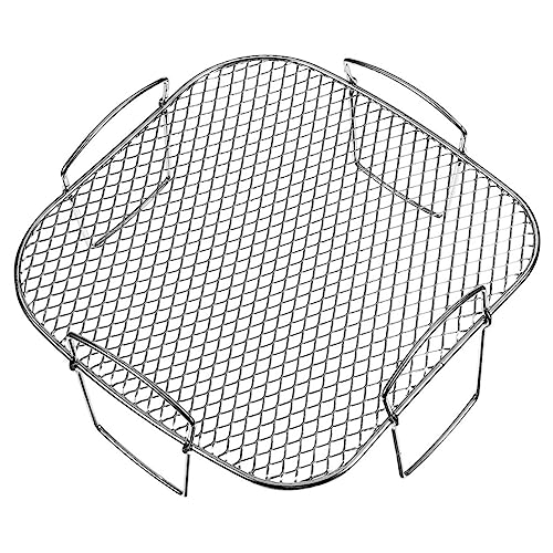 Warmhm Edelstahl Airfryer Grillrost mit Hitzebeständigem Glattem Finish Stapelbares Vielseitiges Dampfgestell für Haushaltsfritteusen Praktisches Zubehör für Backofen und Grill von Warmhm
